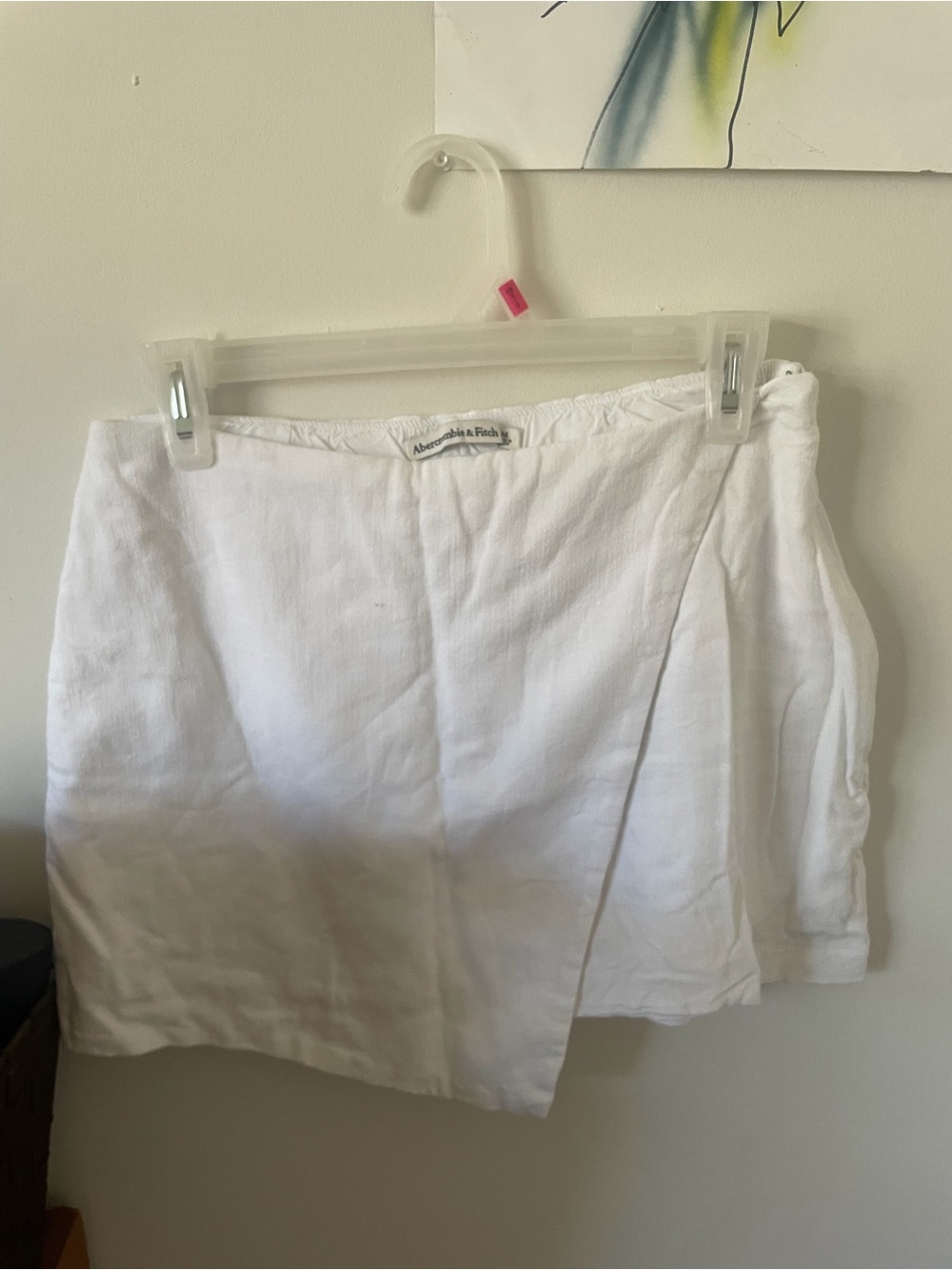 Abercrombie & Fitch White Linen Wrap Skort